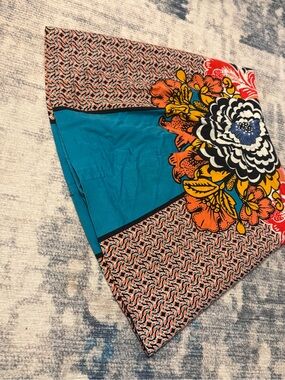 Express Teal Swim Sarong with Bold Floral Print